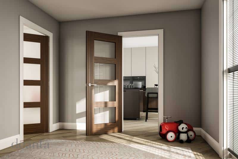 Coventry Clear Glazed Walnut - Prefinished Internal Door
