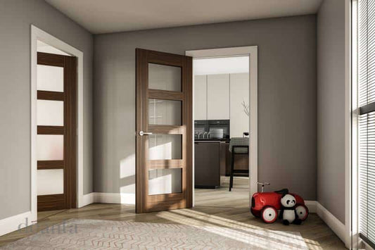 Coventry Clear Glazed Walnut - Prefinished Internal Door