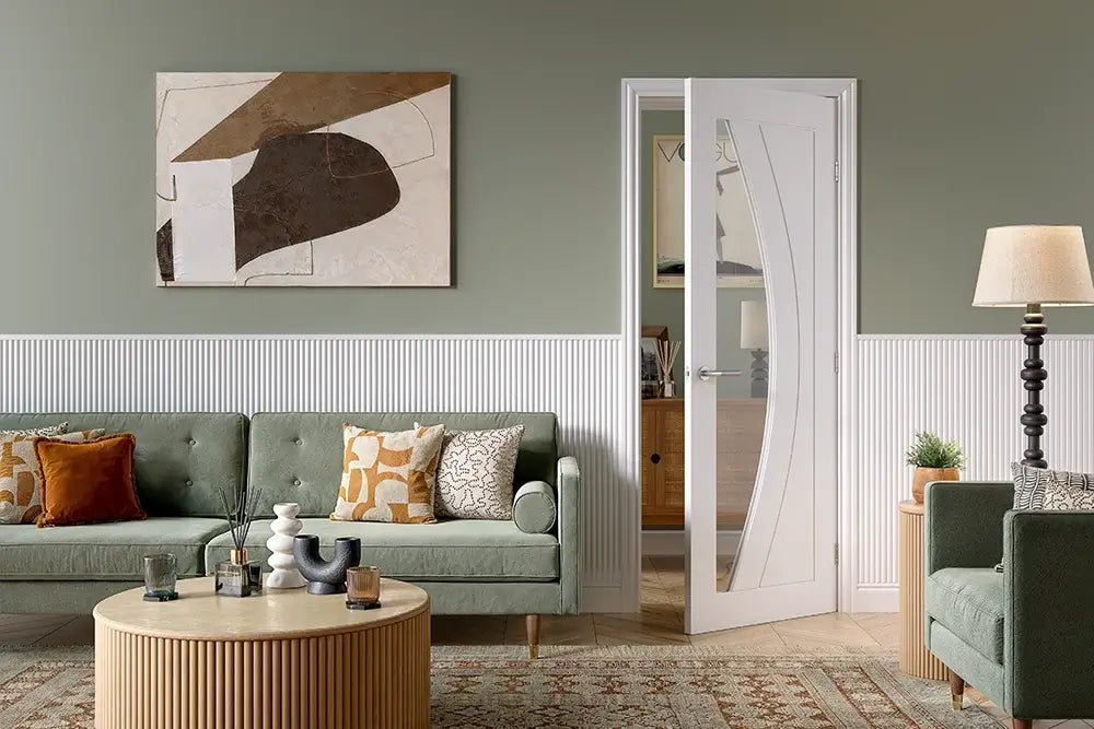 Girona Clear Glazed – Primed Internal Door
