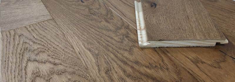 14x110x600mm Smoked Oak Brushed Matt Lacquered Herringbone
