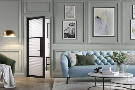 Black Tribeca 3l - Reeded Internal Door