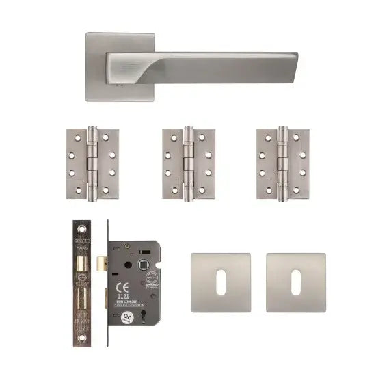 Athens Mortice Kit Satin Nickel