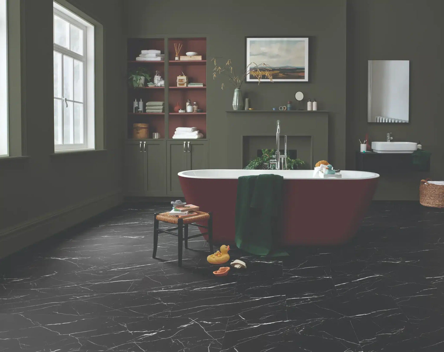 Luvanto Glue-Down LVT Black Marble