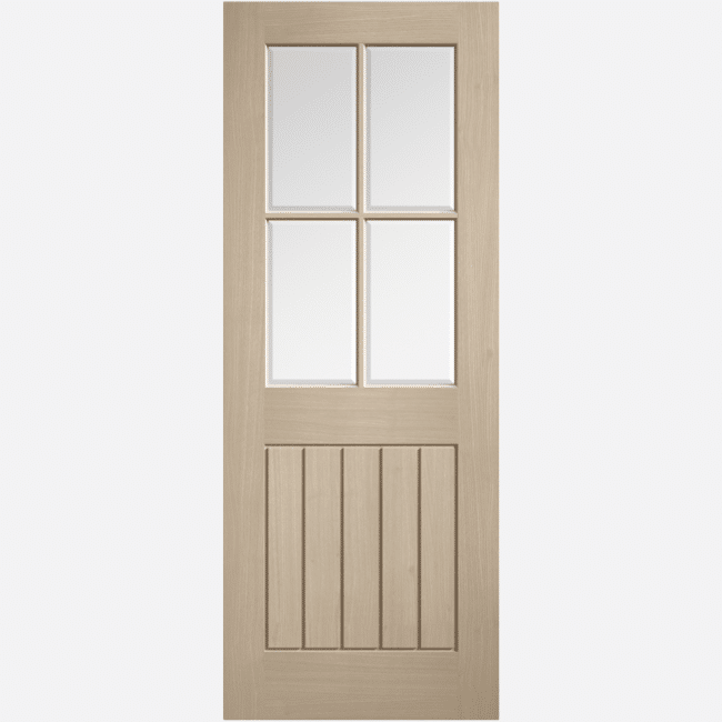 Mexicano Blonde Oak 4 Light Clear Glazed Prefinished Internal Door