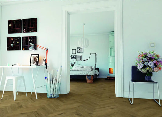 Tarkett Glue-Down LVT Traditional Parquet Swiss Oak Stained