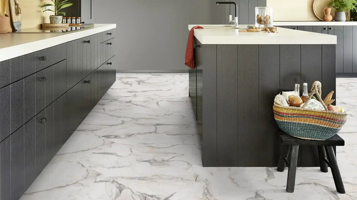 Tarkett Glue-Down LVT Carrara Grande White