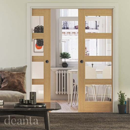 Coventry Oak 4L Clear Glazed – Prefinished Internal Door
