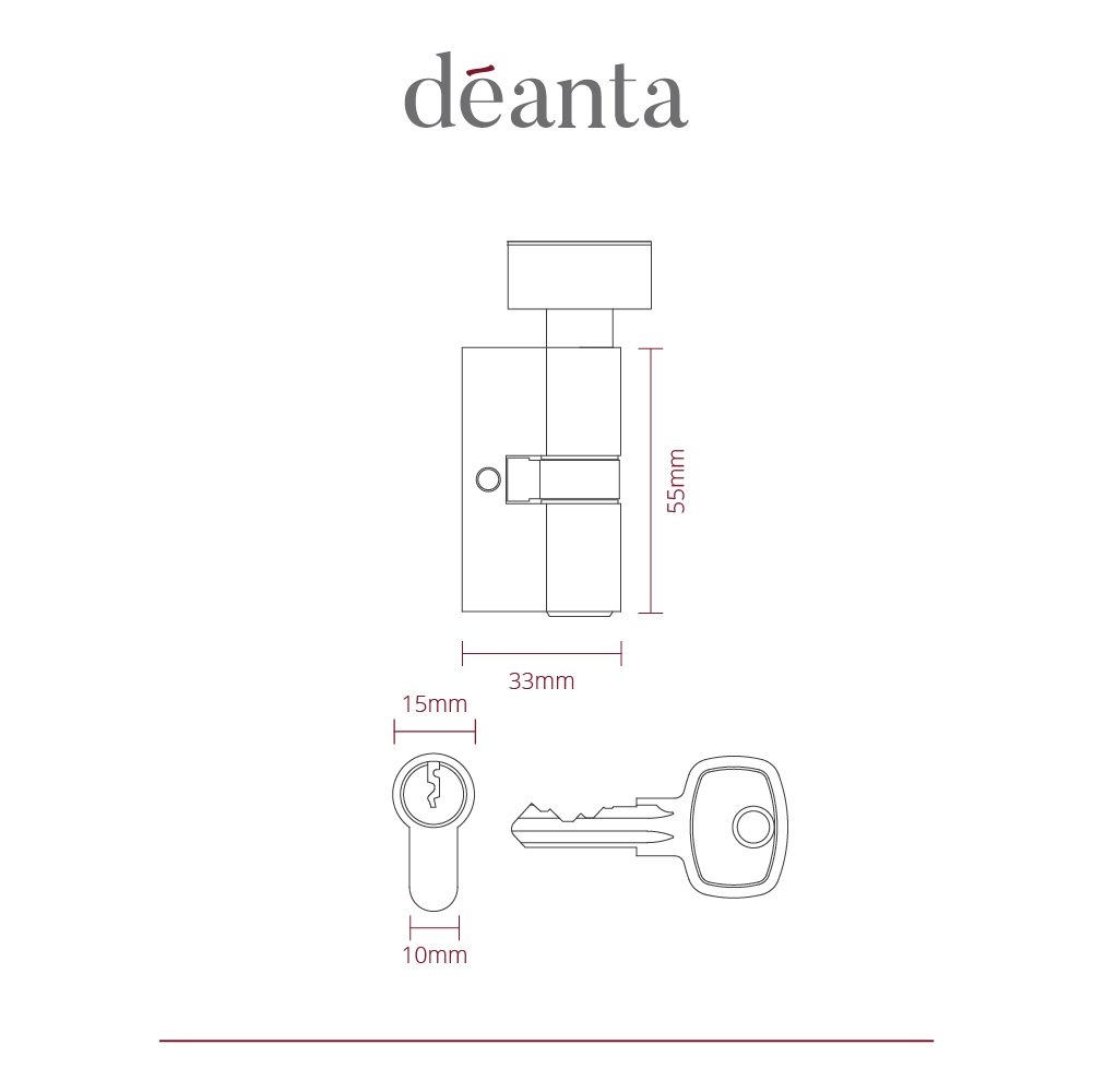 Euro Cylinder Lock Satin Nickel Finish