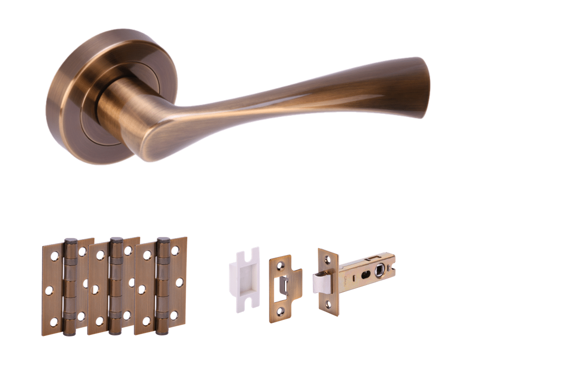 Zena Antique Bronze Lever Hardware Pack