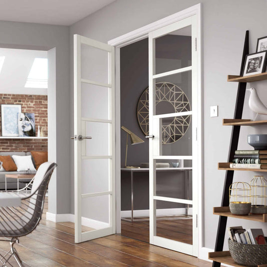 Metro White Clear Glass Internal Door