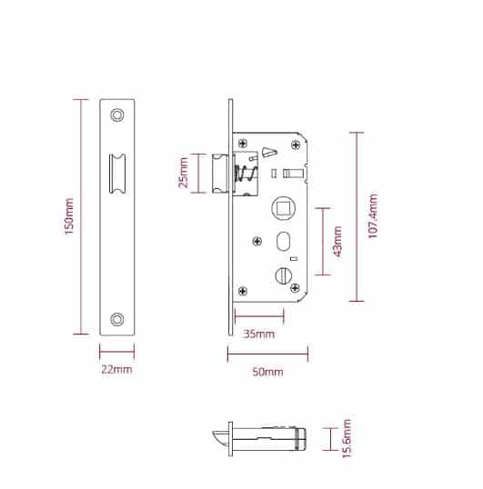 Slim Black Steel Latch