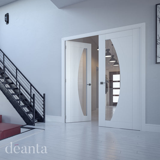Ravello Clear Glazed – Primed Internal Door