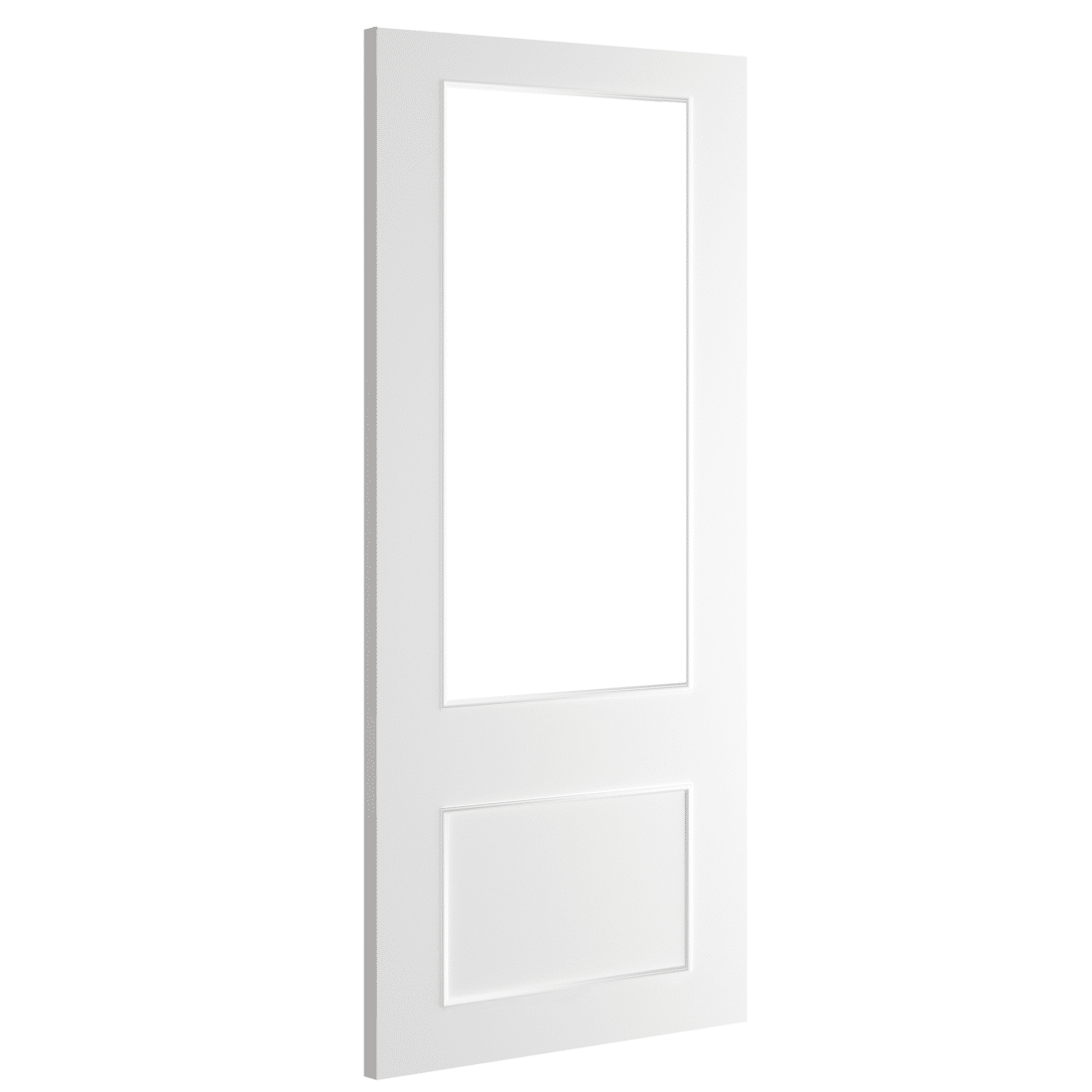 Sandringham White Primed Bevelled Clear Glazed Door