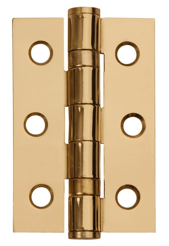 Hinge (pair) 3" Polished Brass