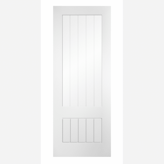Mexicano Three Quarter Clear Glazed White Primed Internal Door