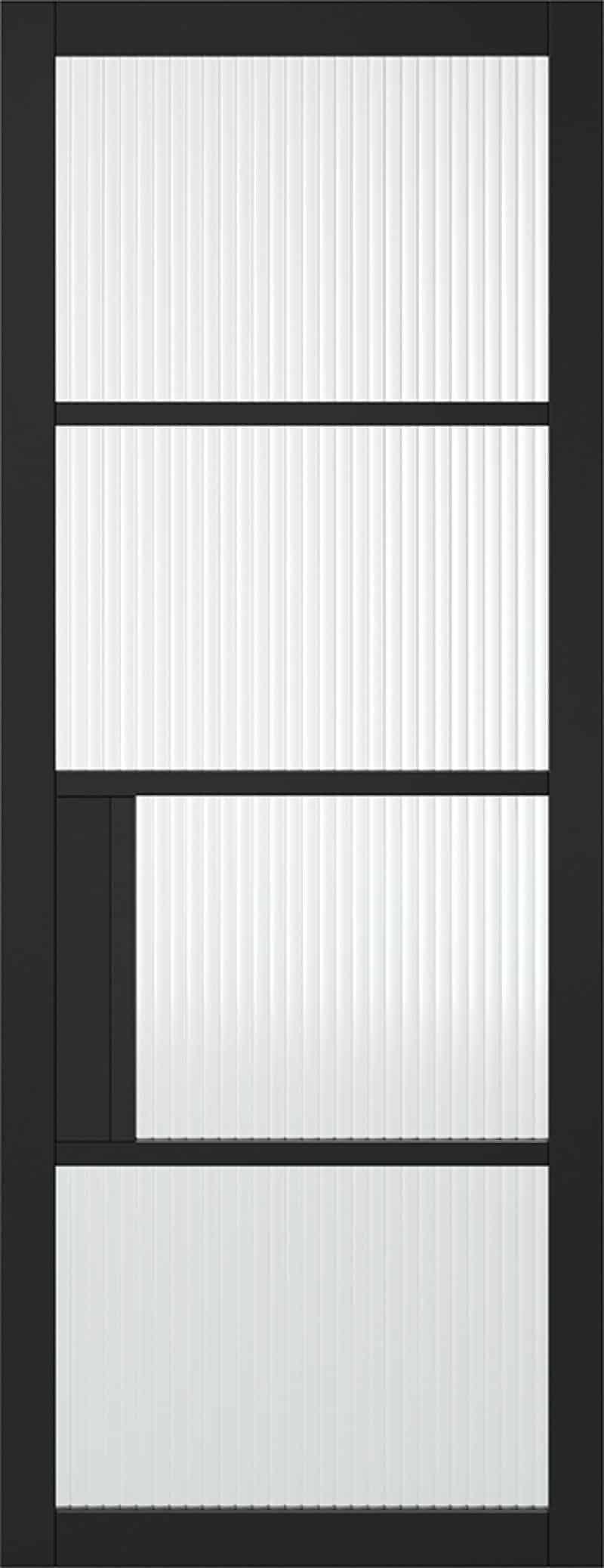 Black Chelsea 4l - Reeded Internal Door