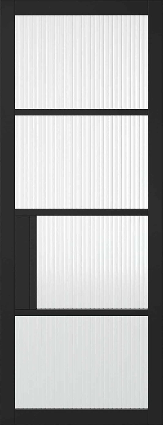 Black Chelsea 4l - Reeded Internal Door