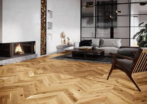 14x130x725mm Brushed Matt Lacquered Chevron