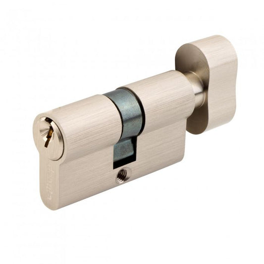 Euro Cylinder Lock Satin Nickel Finish
