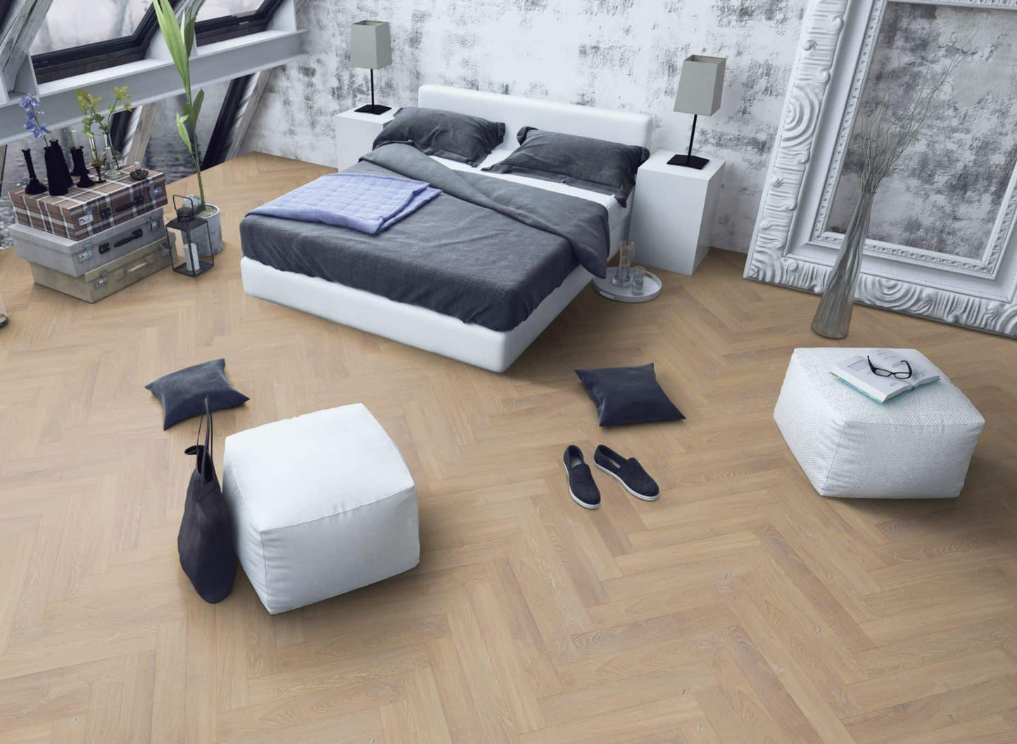 Premium Embossed Desert Oak Herringbone