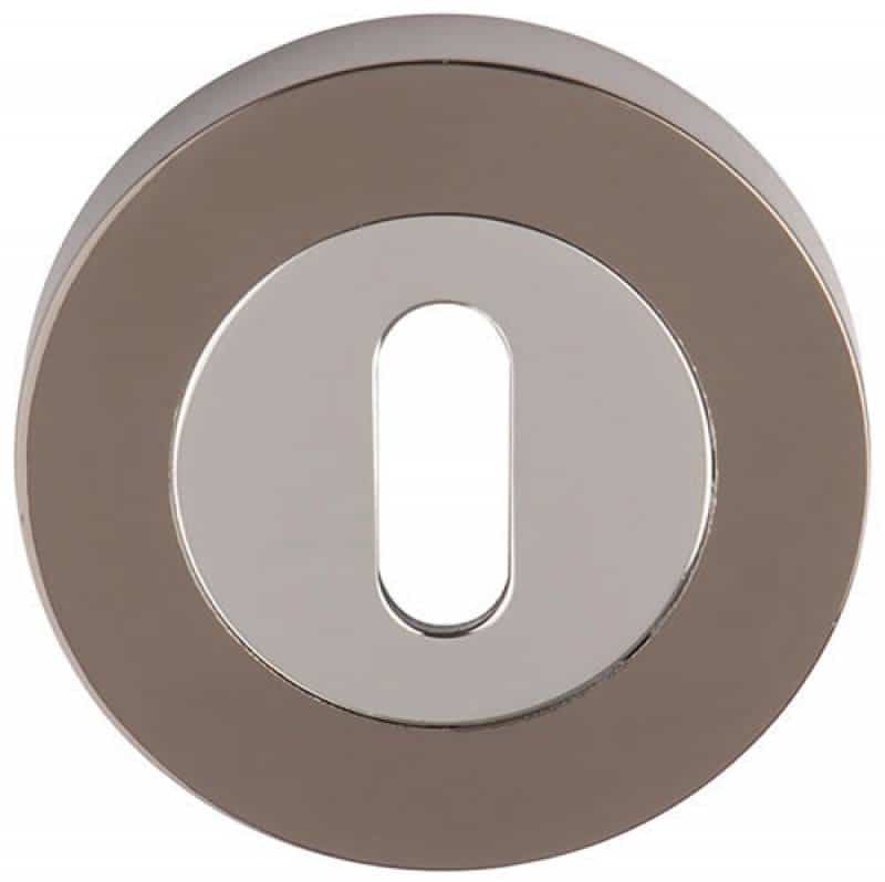 Key Escutcheon (pair) - Black Nickel & Chrome