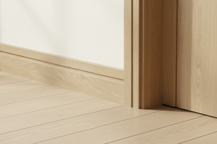 Close-up skirting and architrave