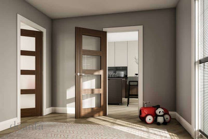 Coventry Clear Glazed Walnut - Prefinished Internal Door