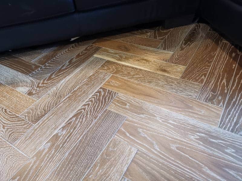 Smoked White Engineered Oak Herringbone Flooring