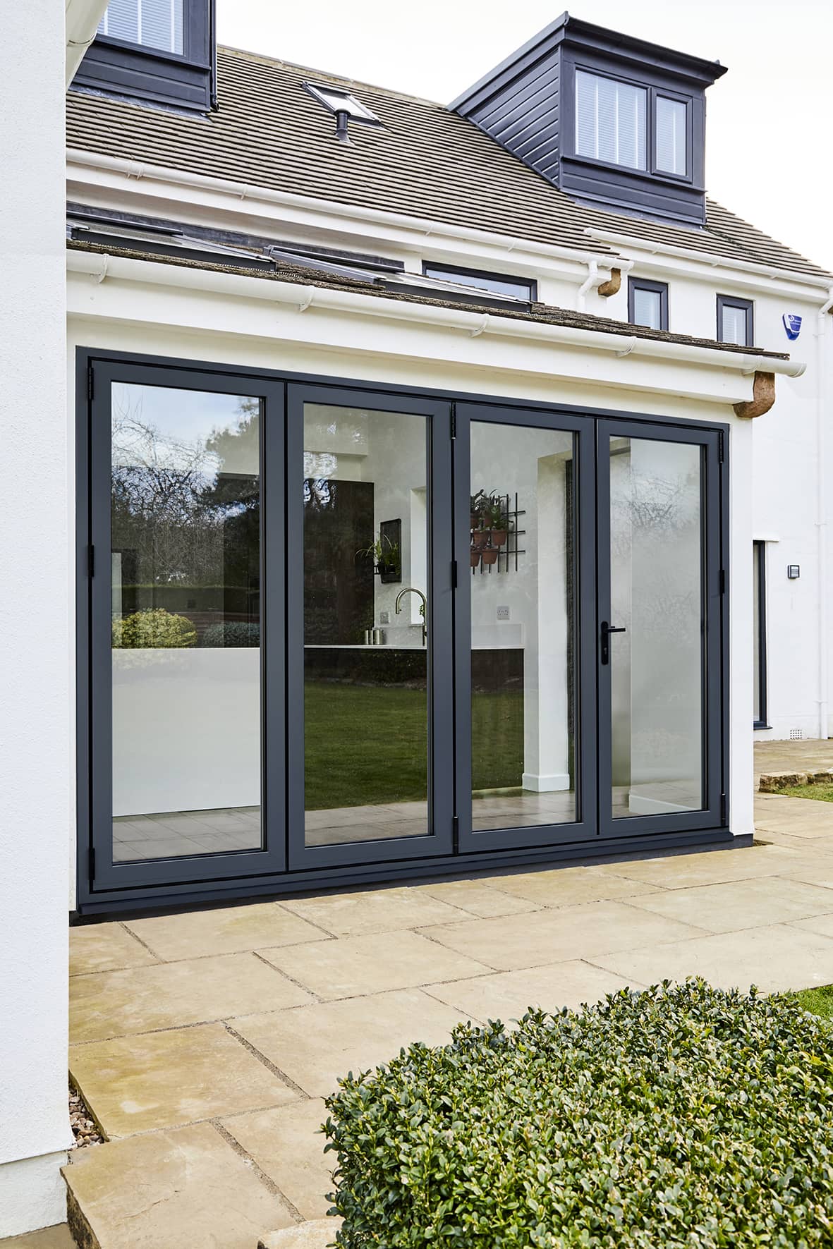 Aluvu Grey Prefinished External Bi-Fold Doors With Trickle Vents