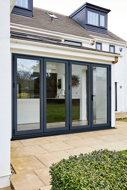 Aluvu Grey Prefinished External Bi-Fold Doors With Trickle Vents