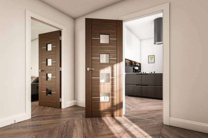 Valencia Walnut Glazed - Prefinished Internal Door