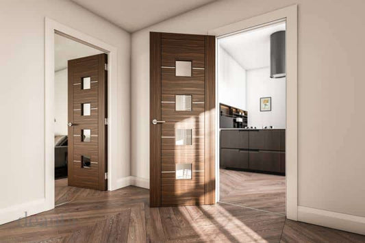 Valencia Walnut Glazed - Prefinished Internal Door