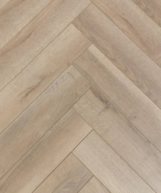 Premium Embossed Greige Oak Herringbone