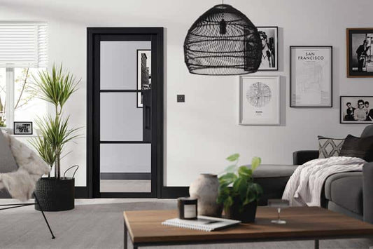 Black Tribeca 3l - Clear Internal Door