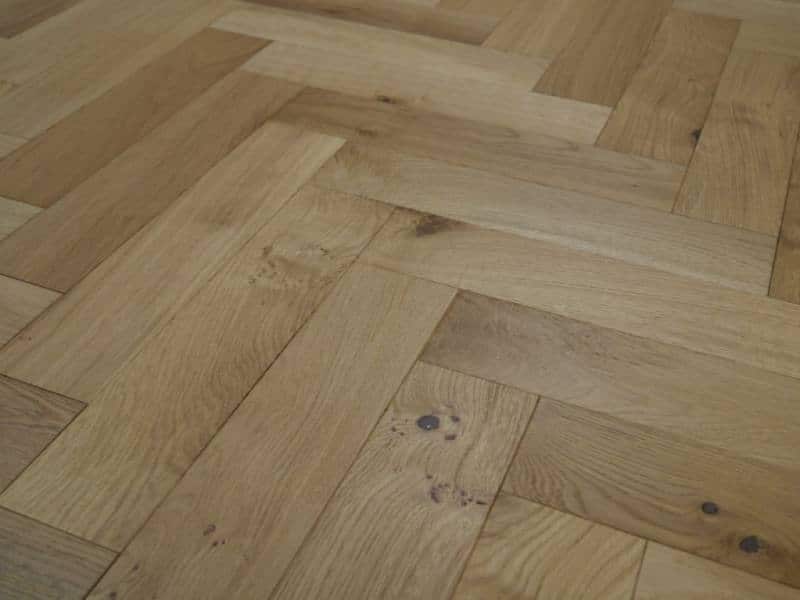 14x90x450mm Brushed UV Oiled Herringbone Oak Flooring