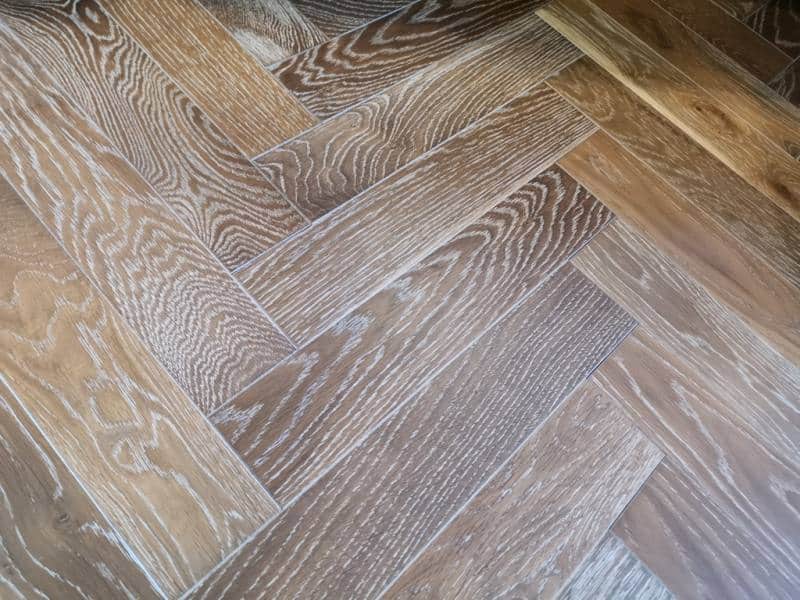 Smoked White Engineered Oak Herringbone Flooring