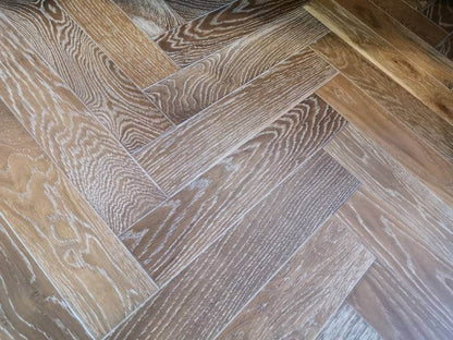 Smoked White Engineered Oak Herringbone Flooring