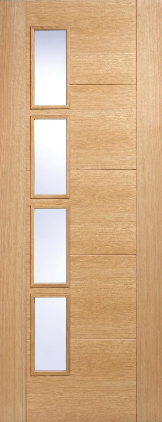 Vancouver 4L Offset Oak - Prefinished Internal Door