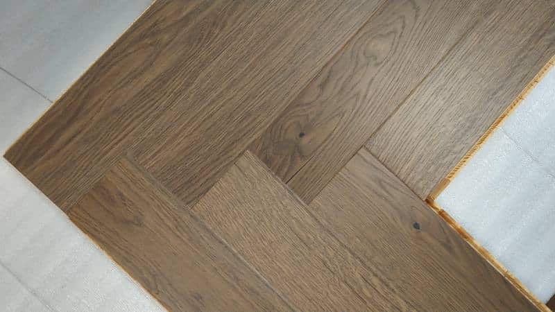 14x110x600mm French Chateau Brushed Matt Lacquered Herringbone