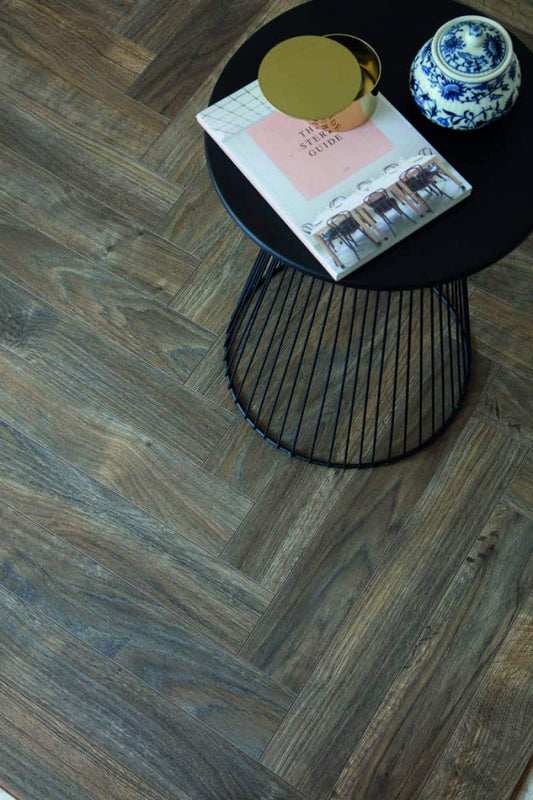 BerryAlloc ® Chateau Java Brown Herringbone Laminate Flooring