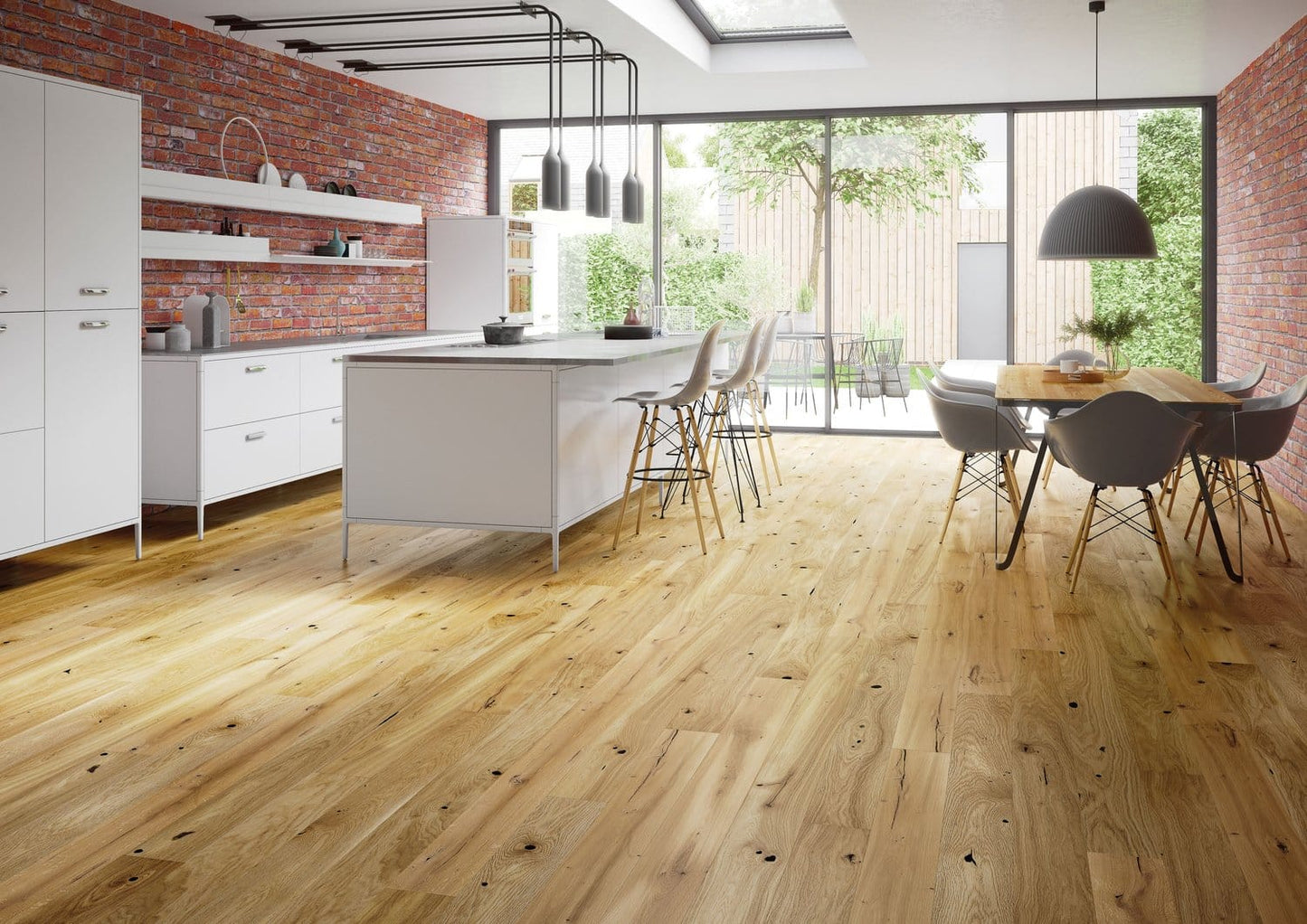 14x130x1092mm Brushed & Matt Lacquered Oak