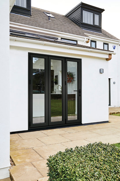 Aluvu Black Prefinished External Bi-Fold Doors With Trickle Vents