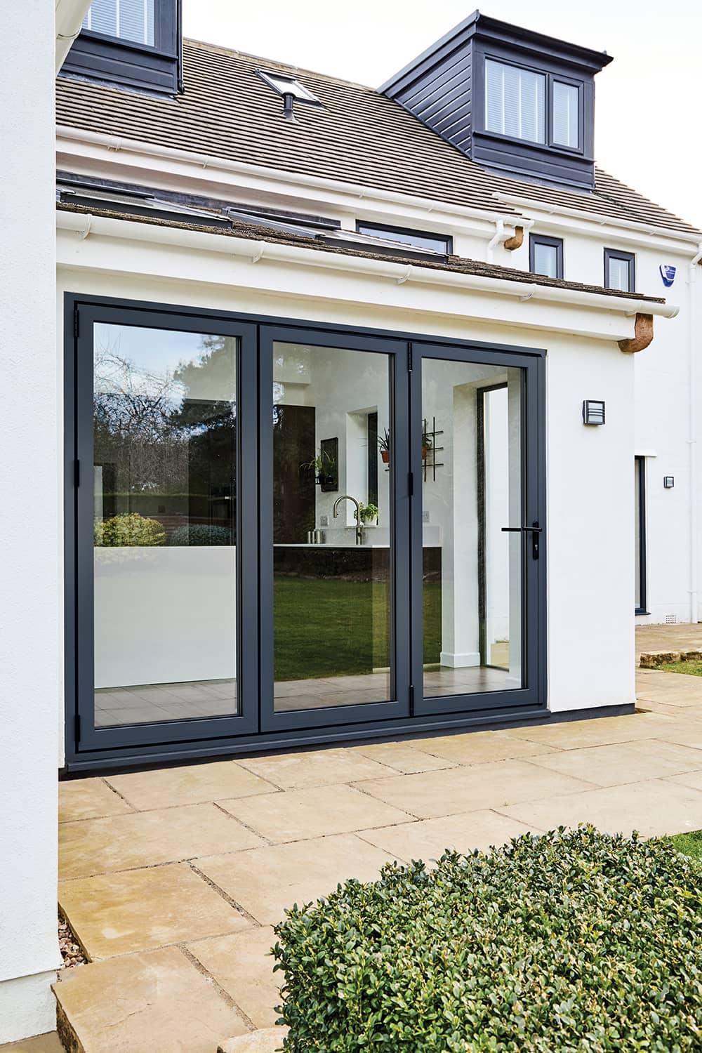 Aluvu Grey Prefinished External Bi-Fold Doors With Trickle Vents