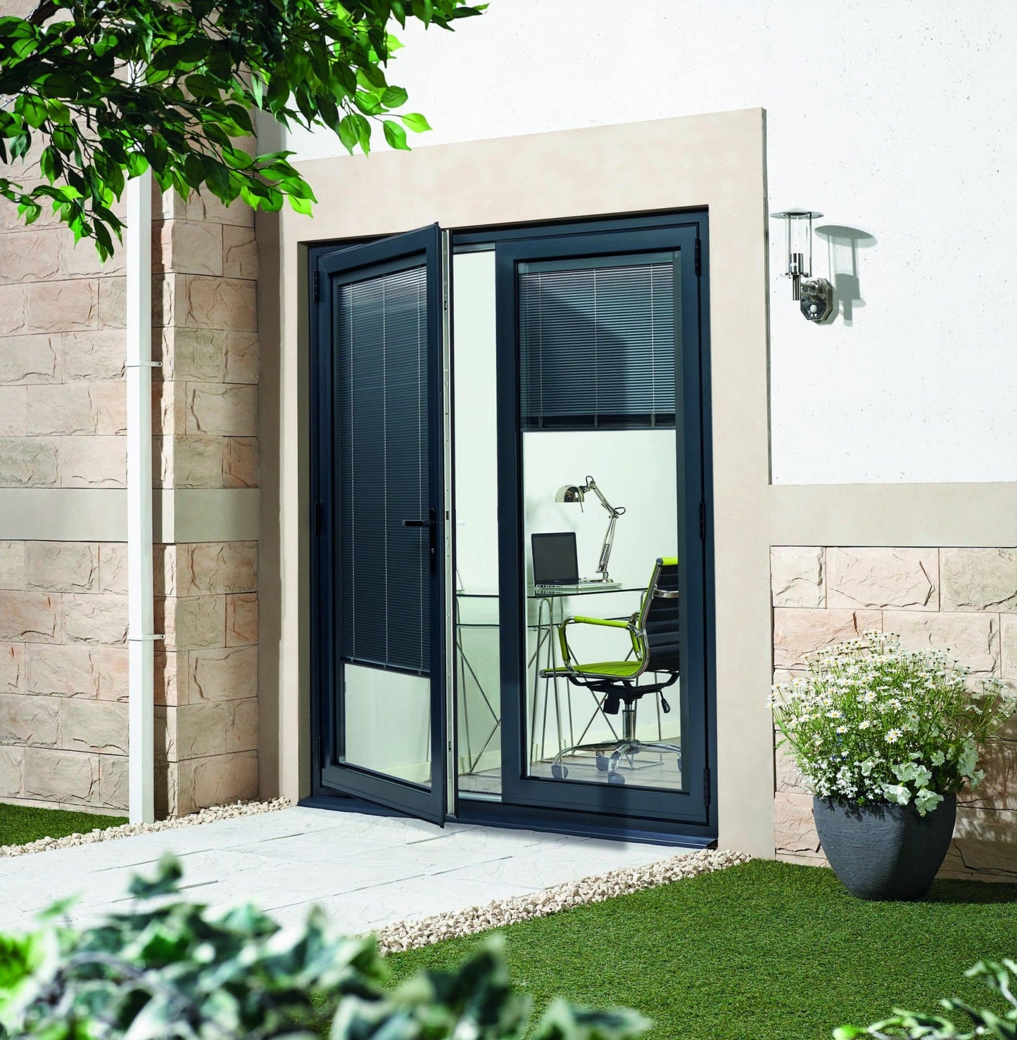 Aluvu Grey Prefinished External French Doors With Trickle Vents