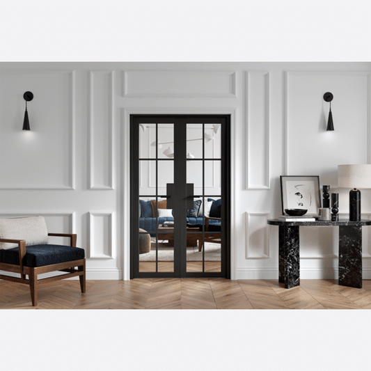 Malvern Black W4 Clear Glazed Prefinished Room Divider