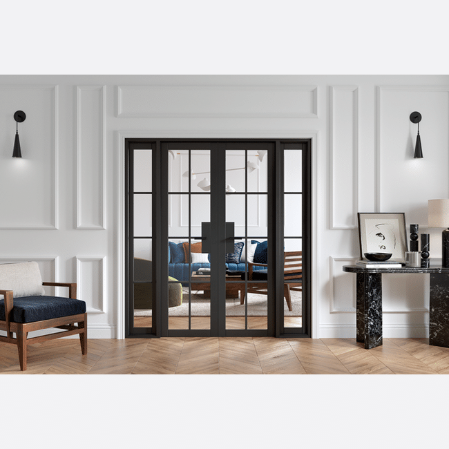 Malvern Black W6 Clear Glazed Prefinished Room Divider