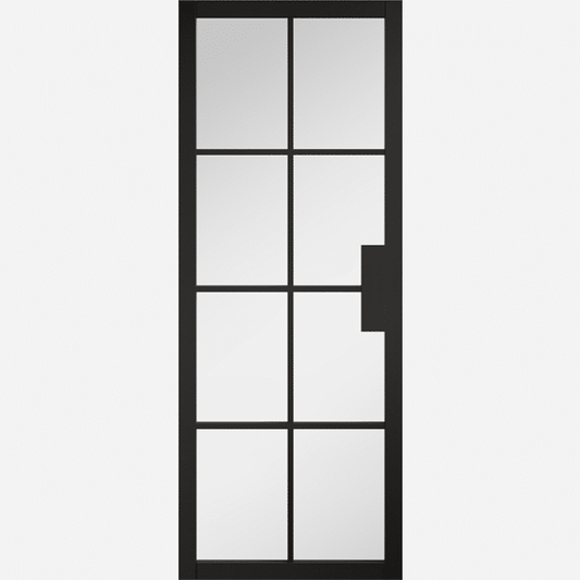 Malvern Black Clear Glazed Prefinished Internal Door