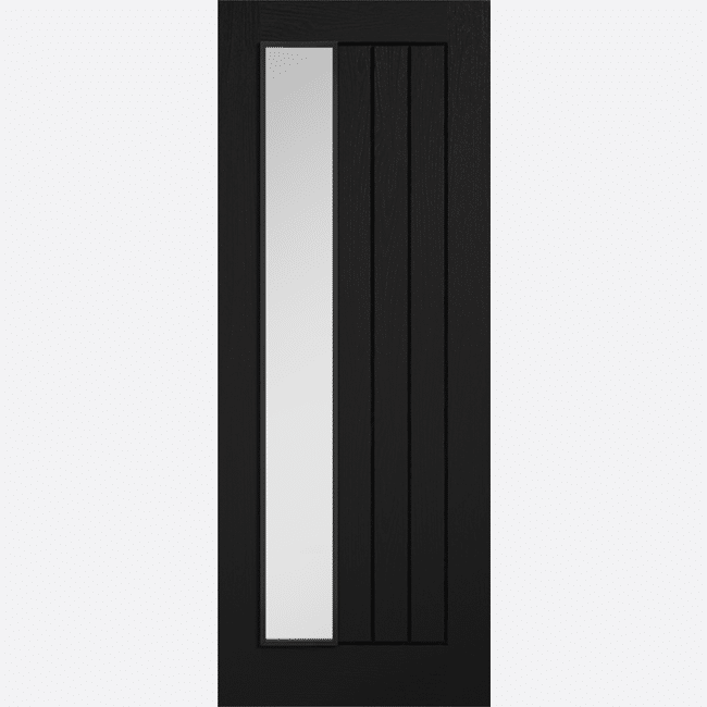 Mexicano Black Offset Clear Glazed Prefinished Internal Door