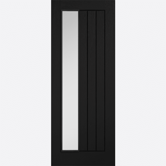 Mexicano Black Offset Clear Glazed Prefinished Internal Door