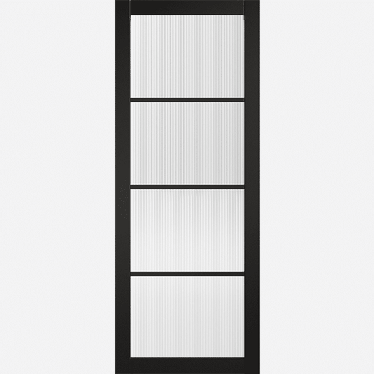 Soho Black Reeded Glazed Prefinished Internal Door